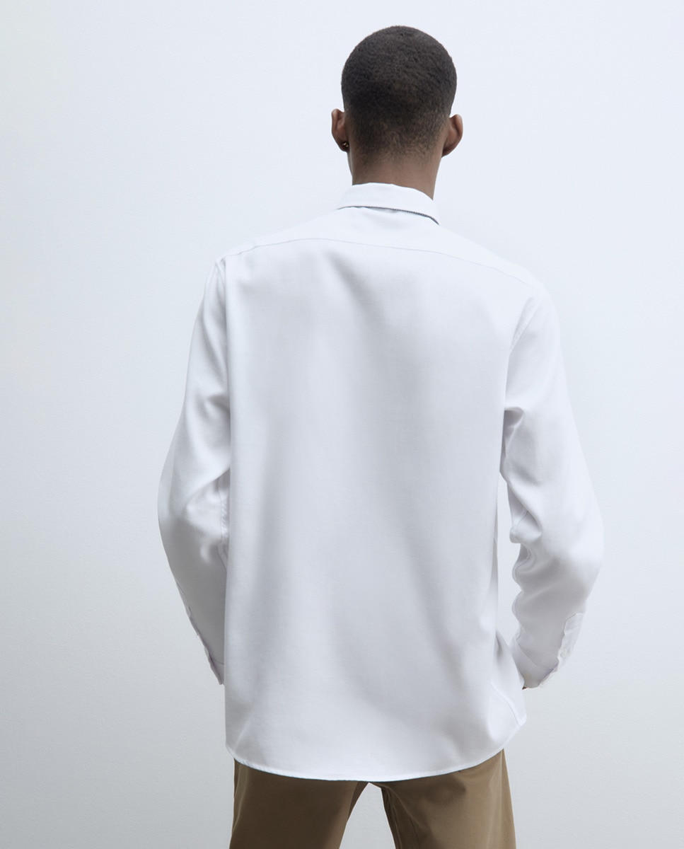 Camisa Regular com Estrutura Branco-2