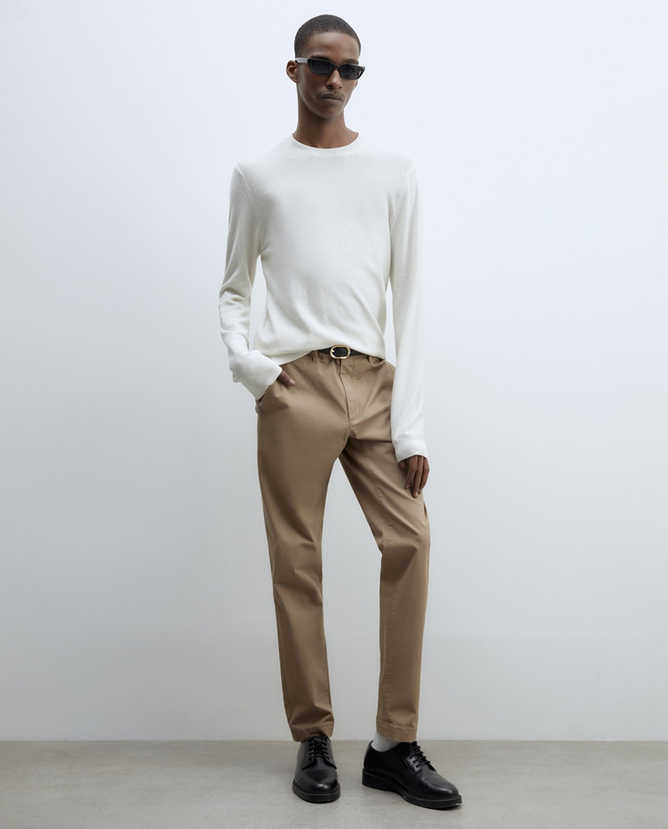 Camisola de Malha com Estrutura Cru-6