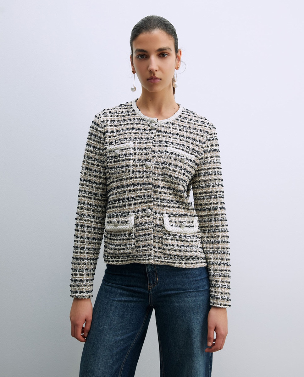 Tweed Jacket Chaqueta Tweed Sfera Ropa Chaqueta Tweed Mujer Sfera