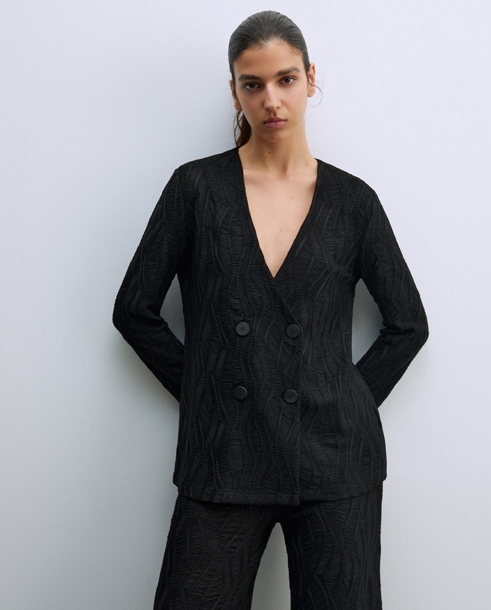Blazer com Estrutura Preto-1