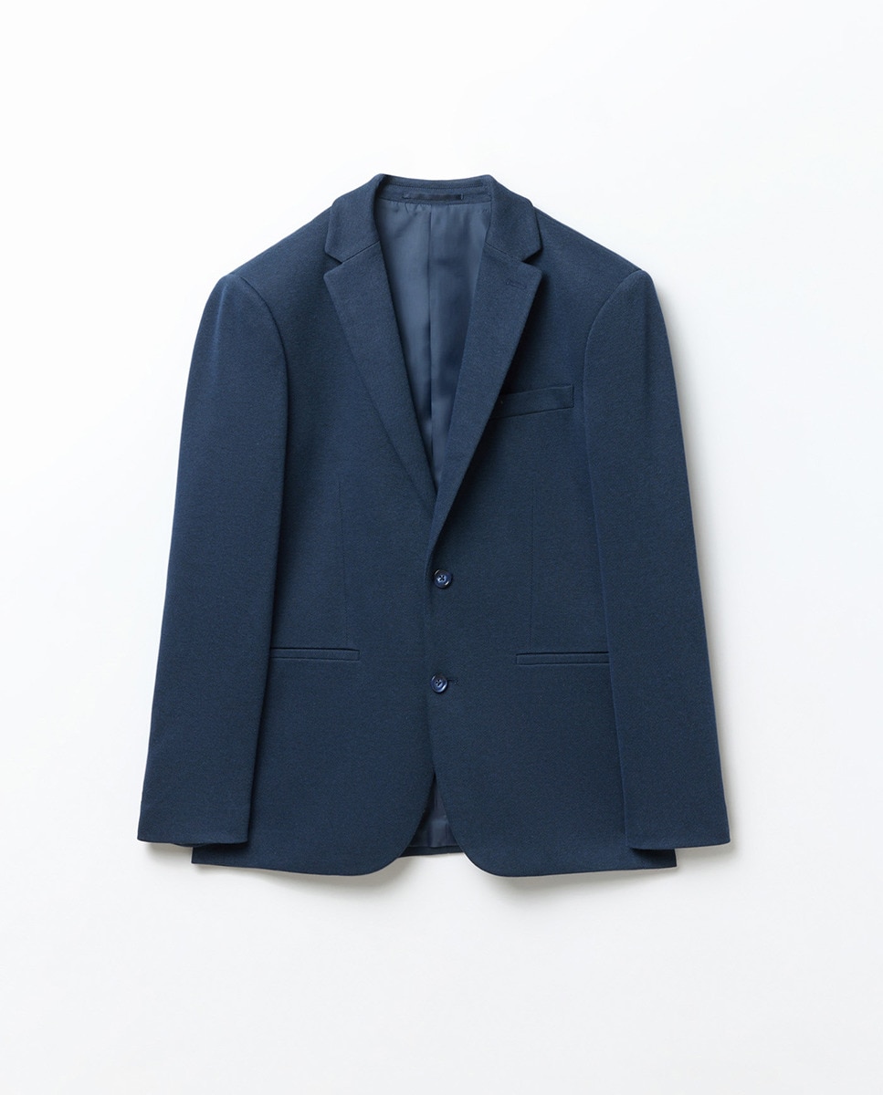 Blazer em Jersey Marinho-6