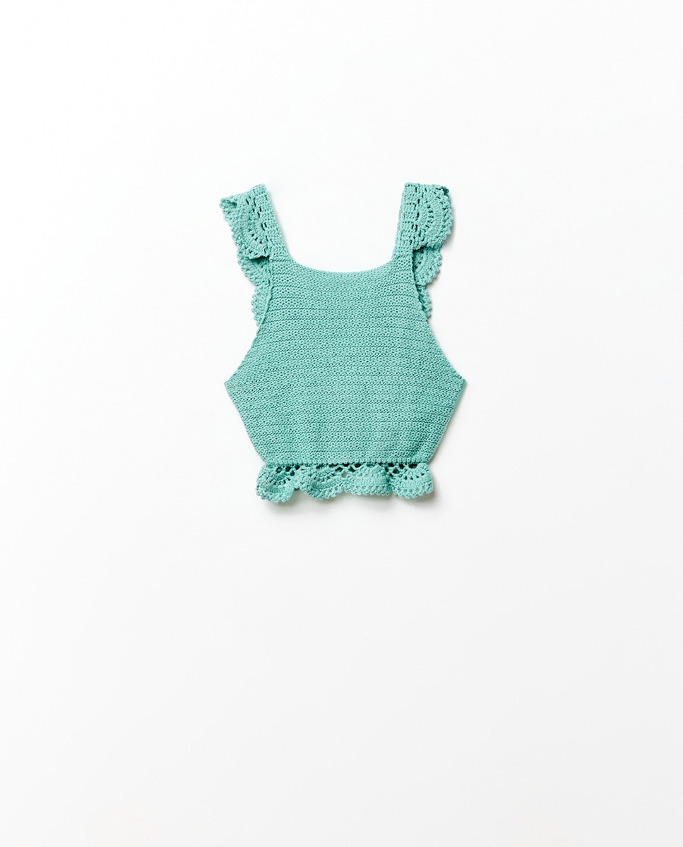 Top de Tricot com Fantasia Verde-3