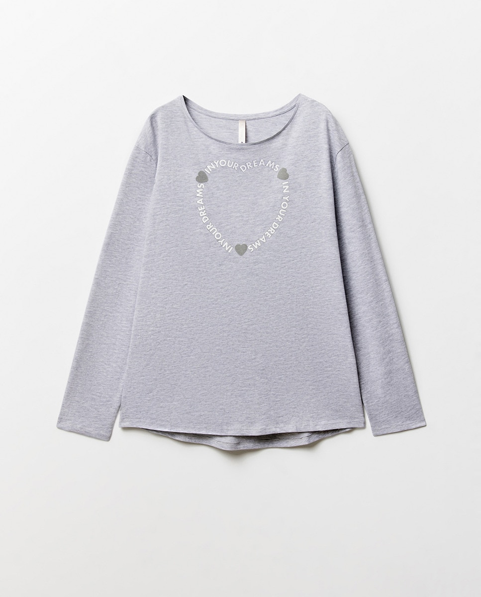 Pijama com Texto Cinzento-claro-6