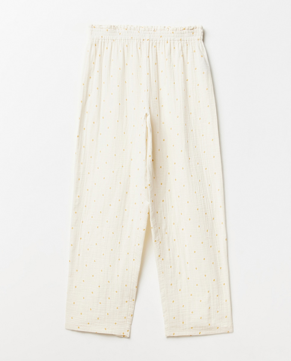 Pijama com Estampado Floral Branco-7