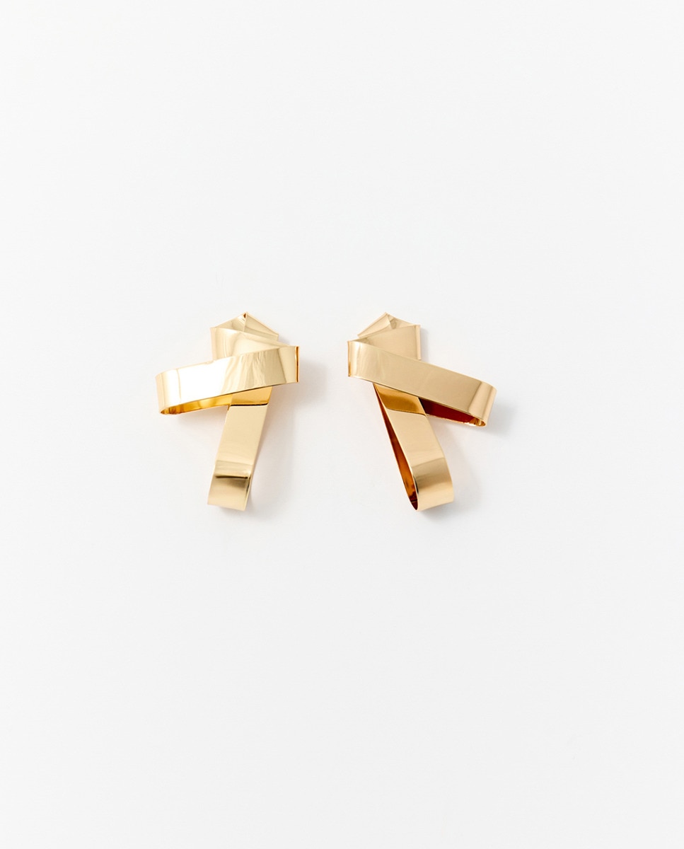 Brincos de Fita Origami Ouro-1