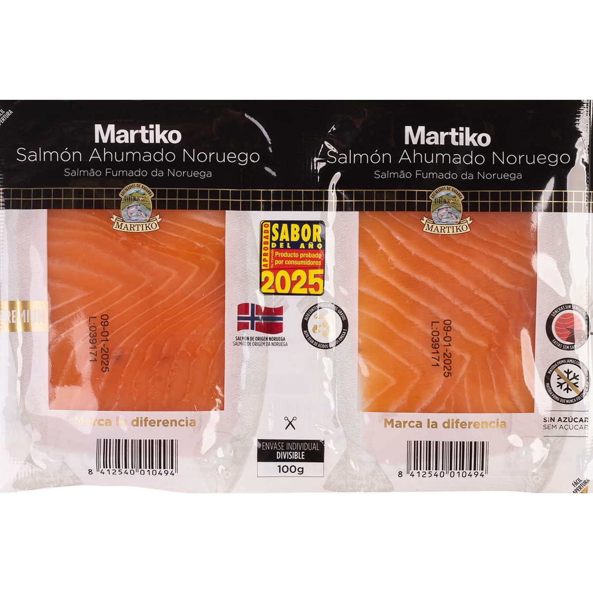 Salmão Fumado da Noruega Pack 2 x 50 g embalagem 100 g