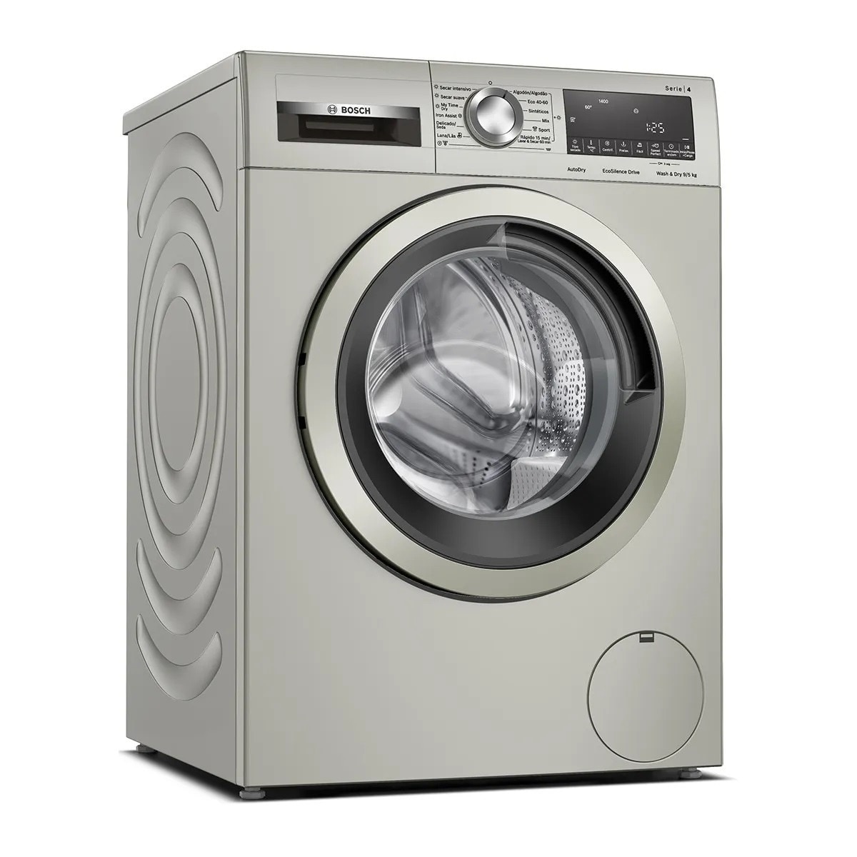Máquina de Lavar e Secar Roupa Bosch Serie 4 WNA1341XES Carga Frontal, Motor Ecosilence™ e Iron Assist de 9/5 kg 1400 rpm - Cinzento Inox-2
