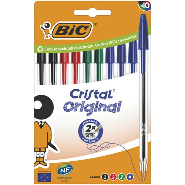 Imagen 0 de Pack de 10 Bolígrafos  Cristal Original Punta Media BIC