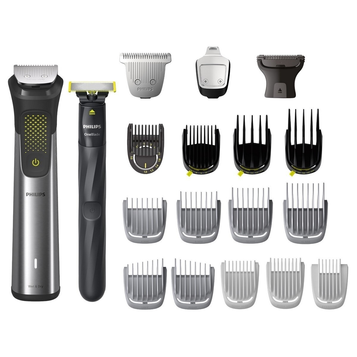 Aparador Multifunções Philips Série9000 MG9553/15 Barba, Corpo e Cabelo Tudo em 1, Uso em Seco e Húmido e Autonomia 120 min Aparador e 30 min OneBlade Preto-1