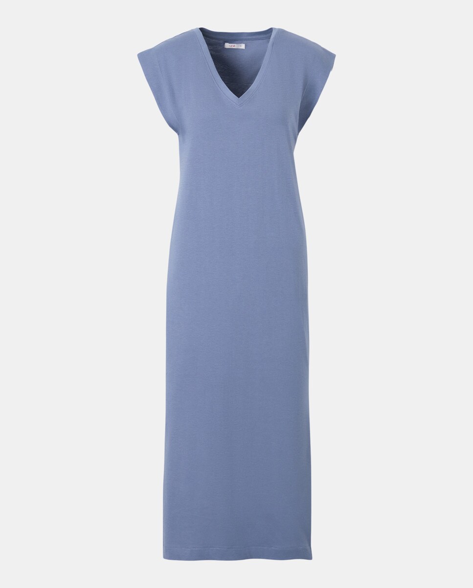 Camisón de mujer largo sin mangas Azul índigo-4