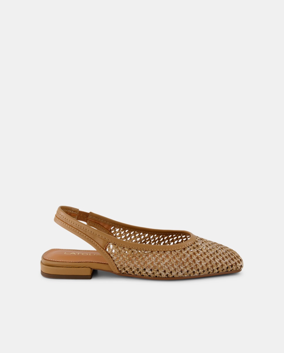 Sapatos Rasos Tipo Mules em Tecido de Malha Torrado-1