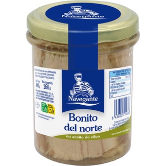 bonito del norte en aceite de oliva tarro 260 g neto escurrido - Navegante