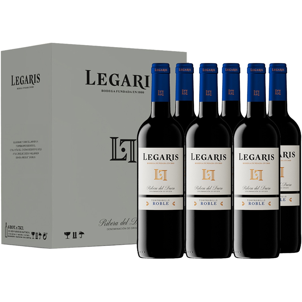 vino tinto roble DO Ribera del Duero caja 6 botellas 75 cl