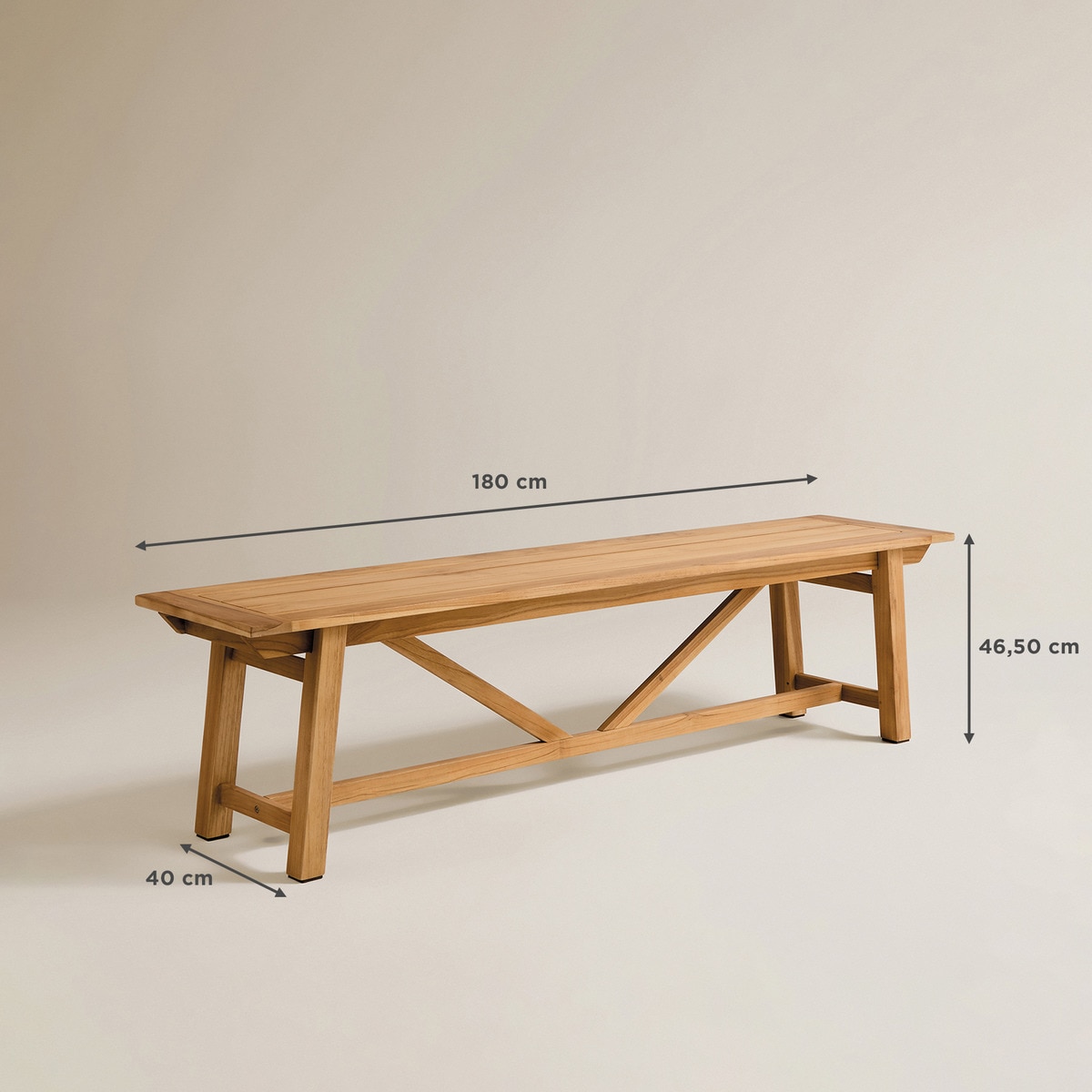 Banco de Mesa de Refeições de Teca Arrecife Natural-7
