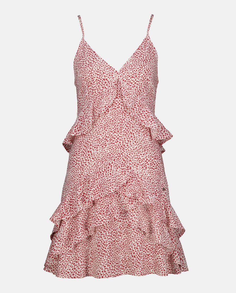 Vestido Curto com Folho 120 Cru-4