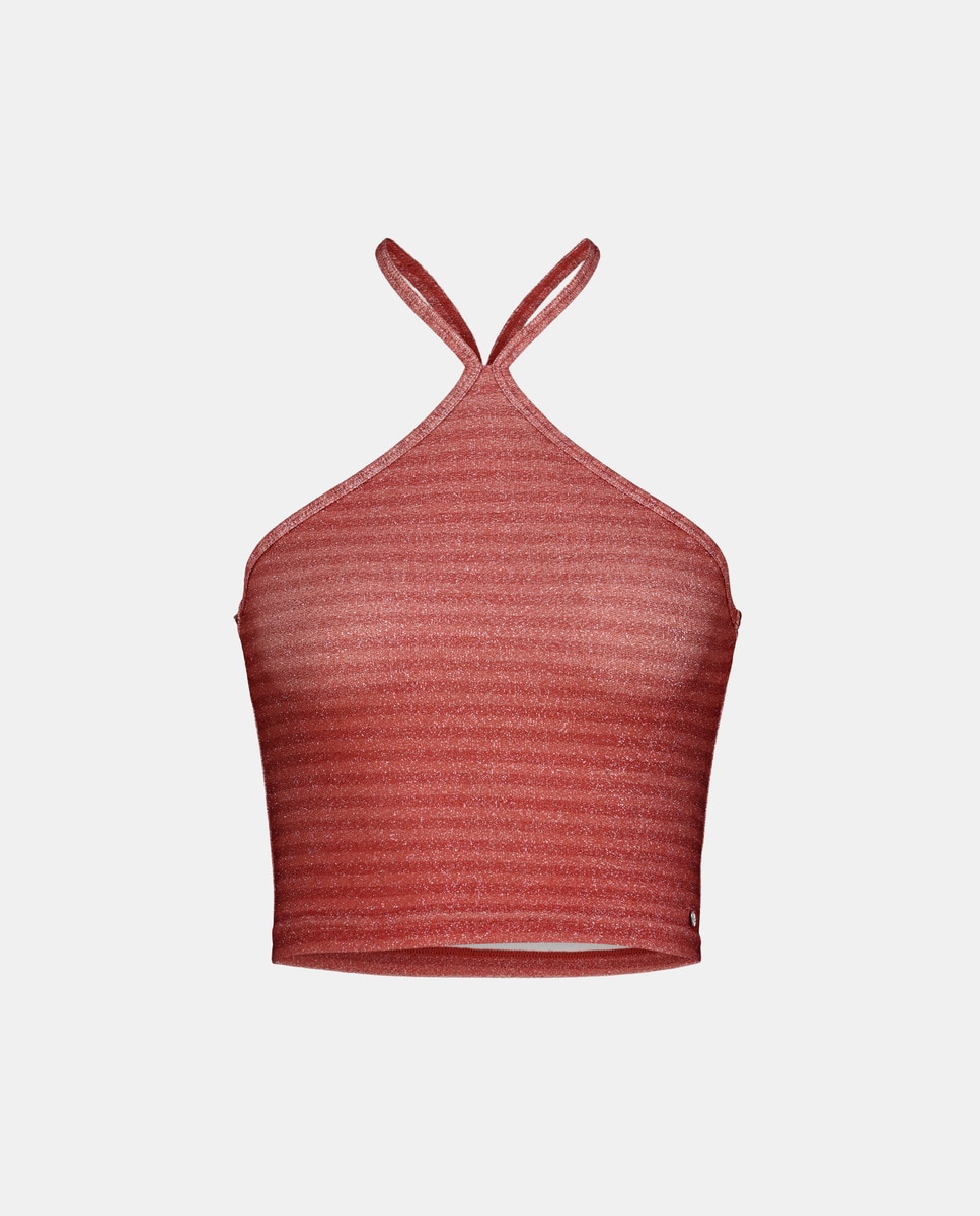T-shirt de mulher às riscas Multicolor-4