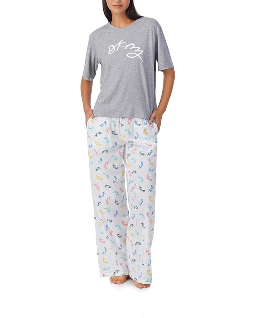 Imagen 0 de Pijama pantalón largo y camiseta manga corta de mujer