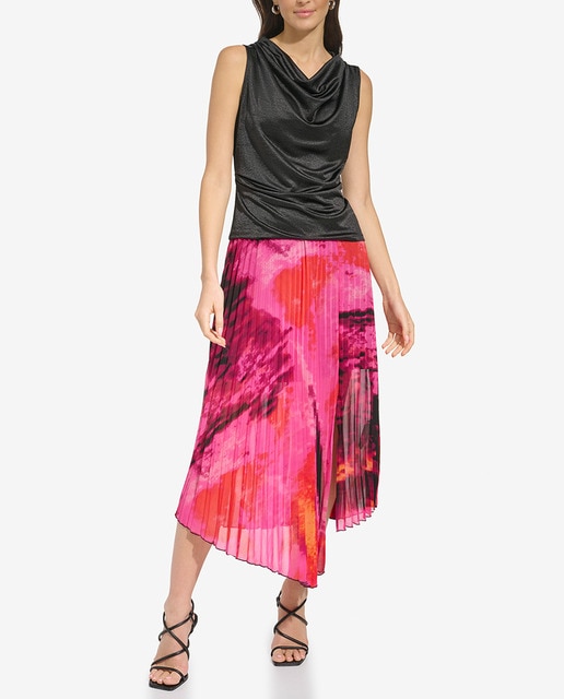 Imagen 0 de Falda midi plisada con banda elástica