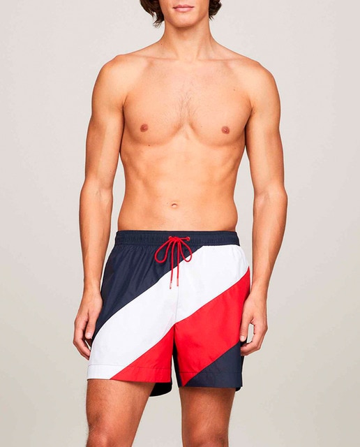 Imagen 0 de Bañador tipo bóxer con estampado de bandas corporativas