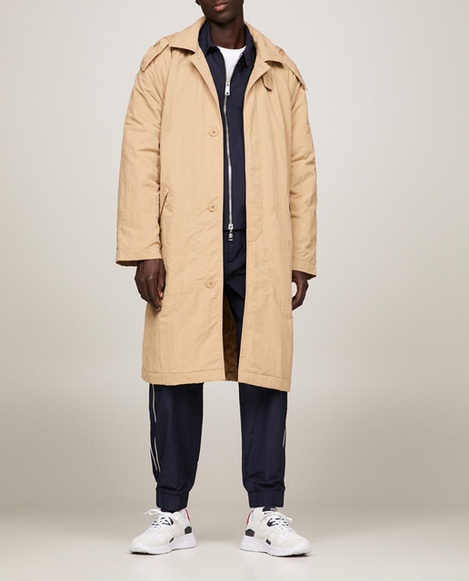 Imagen 0 de Parka larga con cierre de botón y branding engomado en la manga