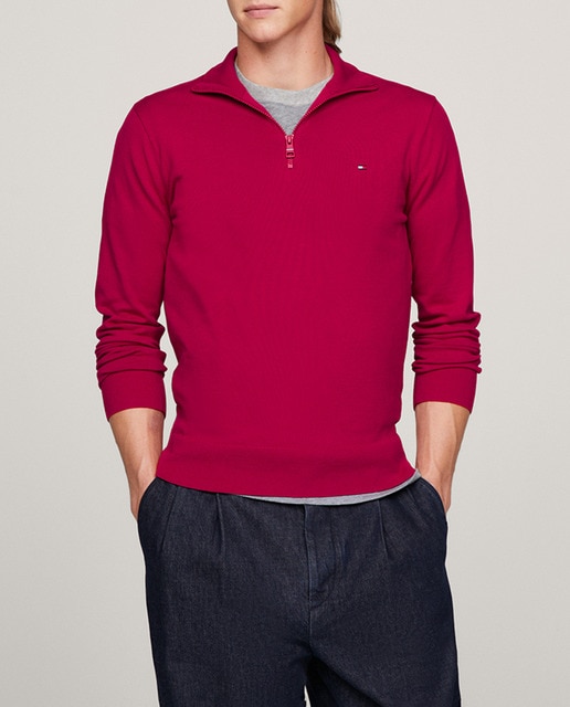 Imagen 0 de Jersey  de hombre liso con cierre de media cremallera