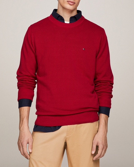 Imagen 0 de Jersey de punto con cuello redondo y branding bordado