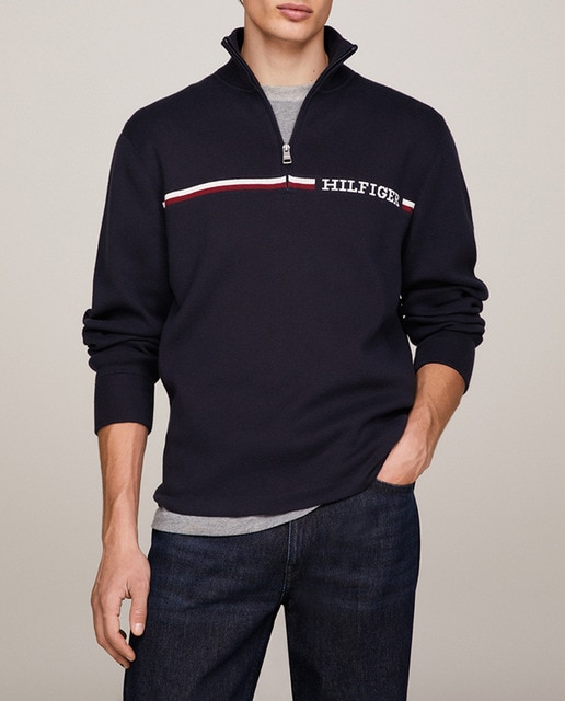 Imagen 0 de Jersey de cuello cisne con cremallera 1/3 y banda corporativa