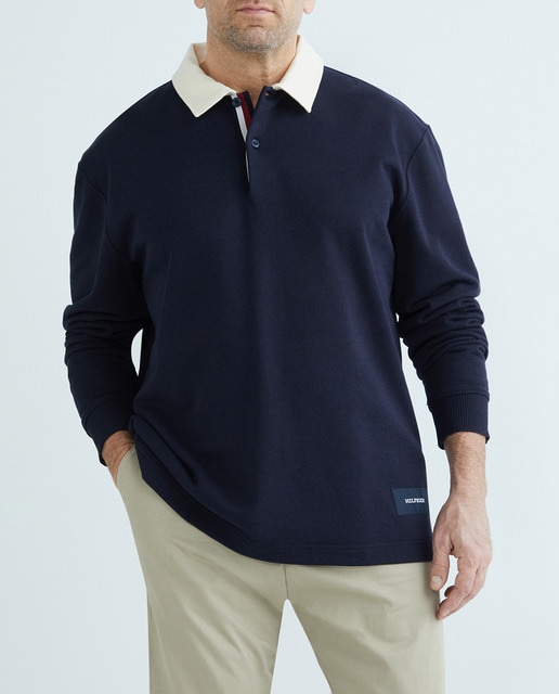 Imagen 0 de Polo rugby cuello contraste de hombre tallas grandes