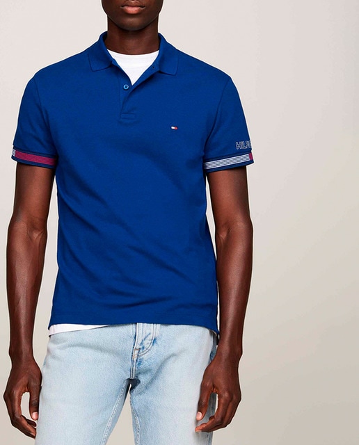 Imagen 0 de Polo de manga corta con bandas elásticas en las mangas