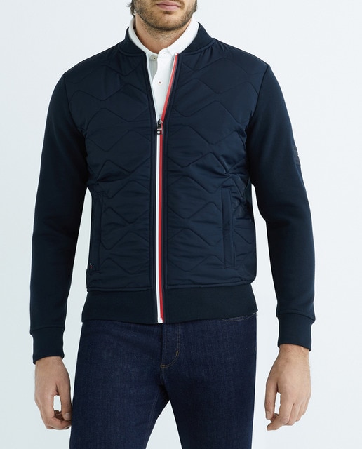 Imagen 0 de Sudadera de hombre azul con cierre en cremallera