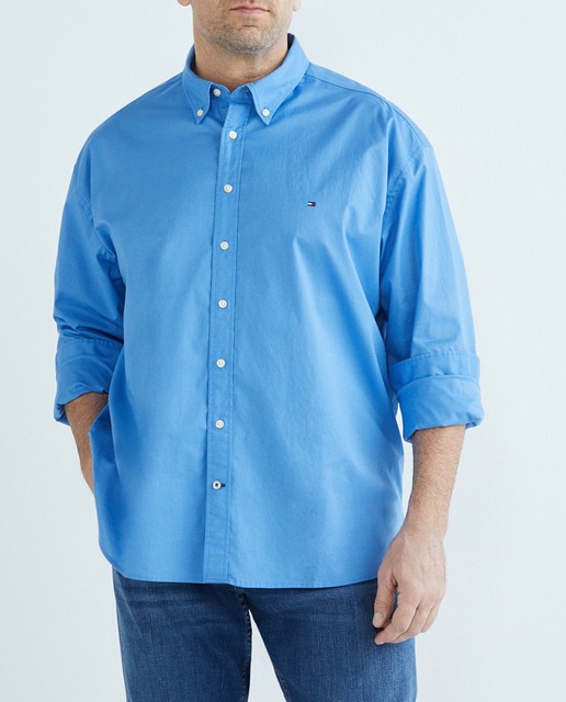 Imagen 0 de Camisa lisa de popelín de hombre tallas grandes