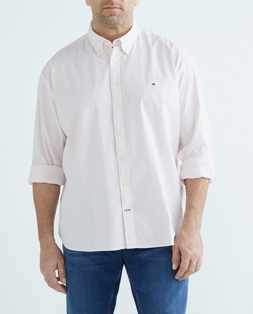 Imagen 0 de Camisa estampado de rayas de hombre tallas grandes