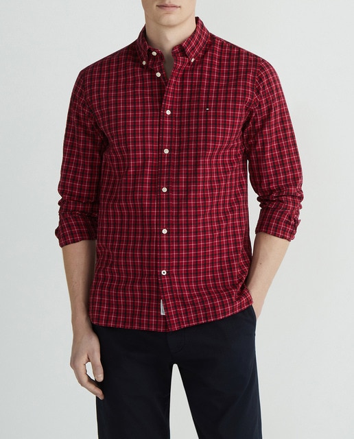 Imagen 0 de Camisa de manga larga y print de cuadros en combinación de colores