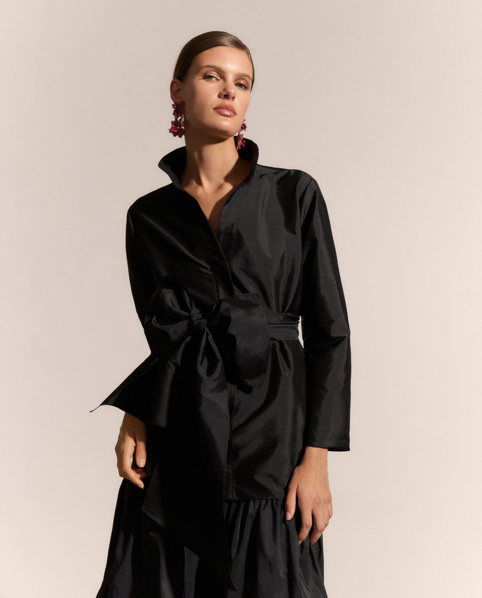 Blusa de tafetán manga francesa · Woman Fiesta El Corte Inglés