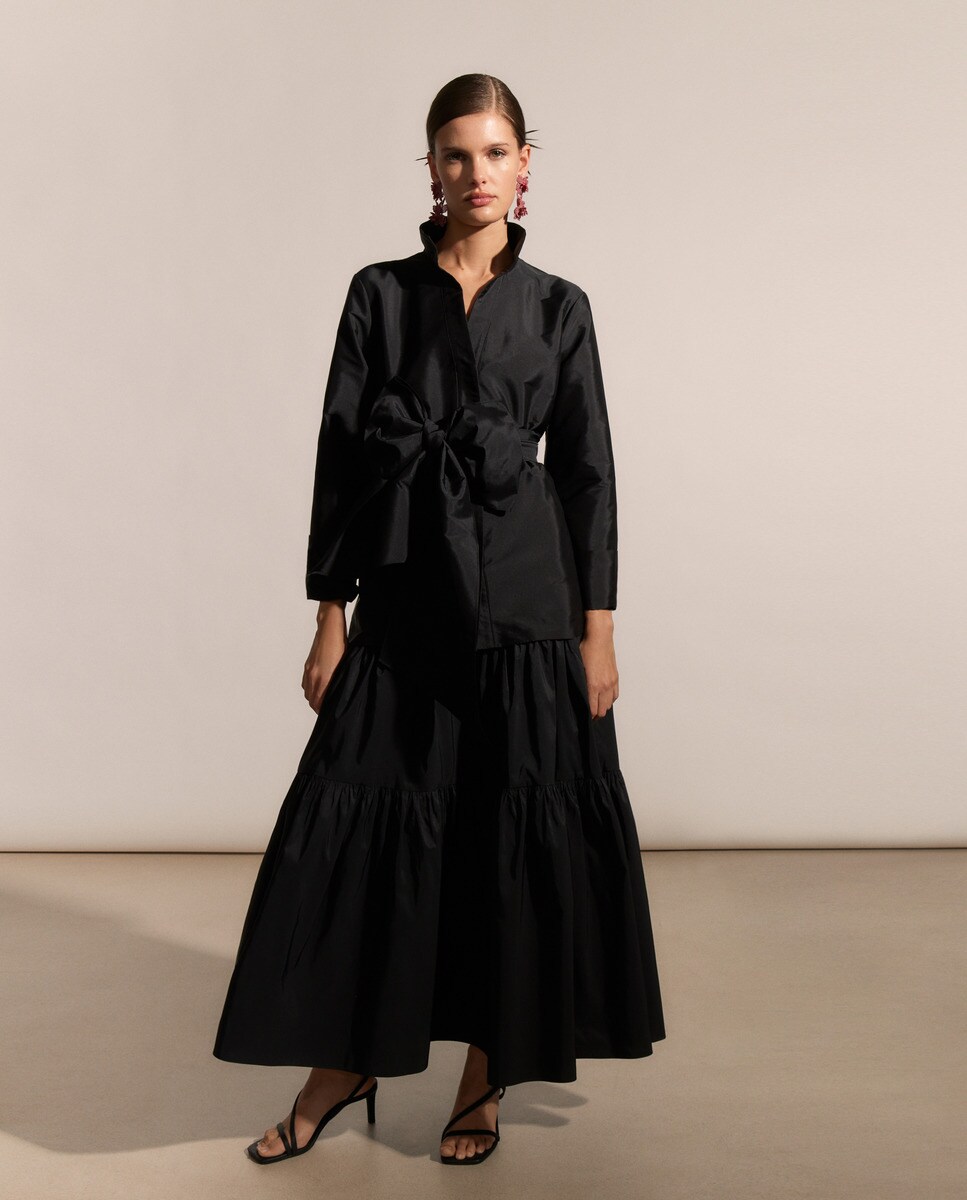 Blusa de tafetán manga francesa · Woman Fiesta El Corte Inglés