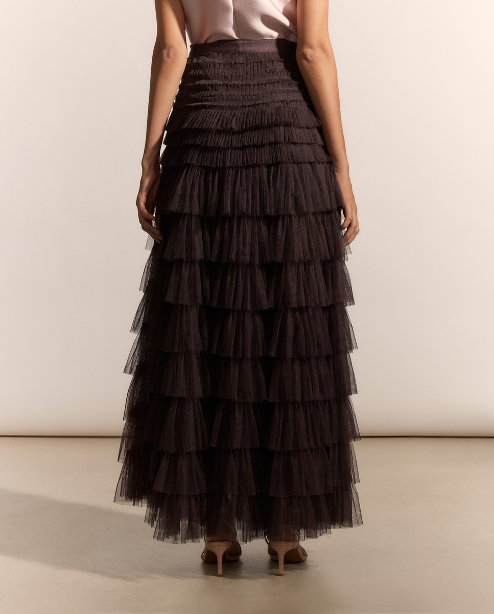 Saia midi de tule 291 Beringela-3