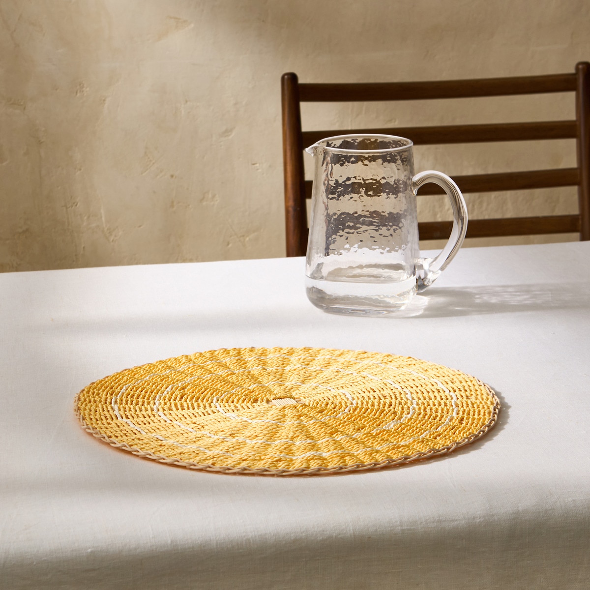 Individual de Rattan Naxos Amarelo-1