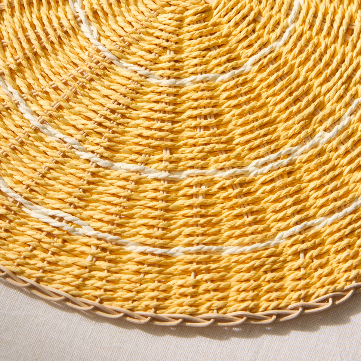 Individual de Rattan Naxos Amarelo-3