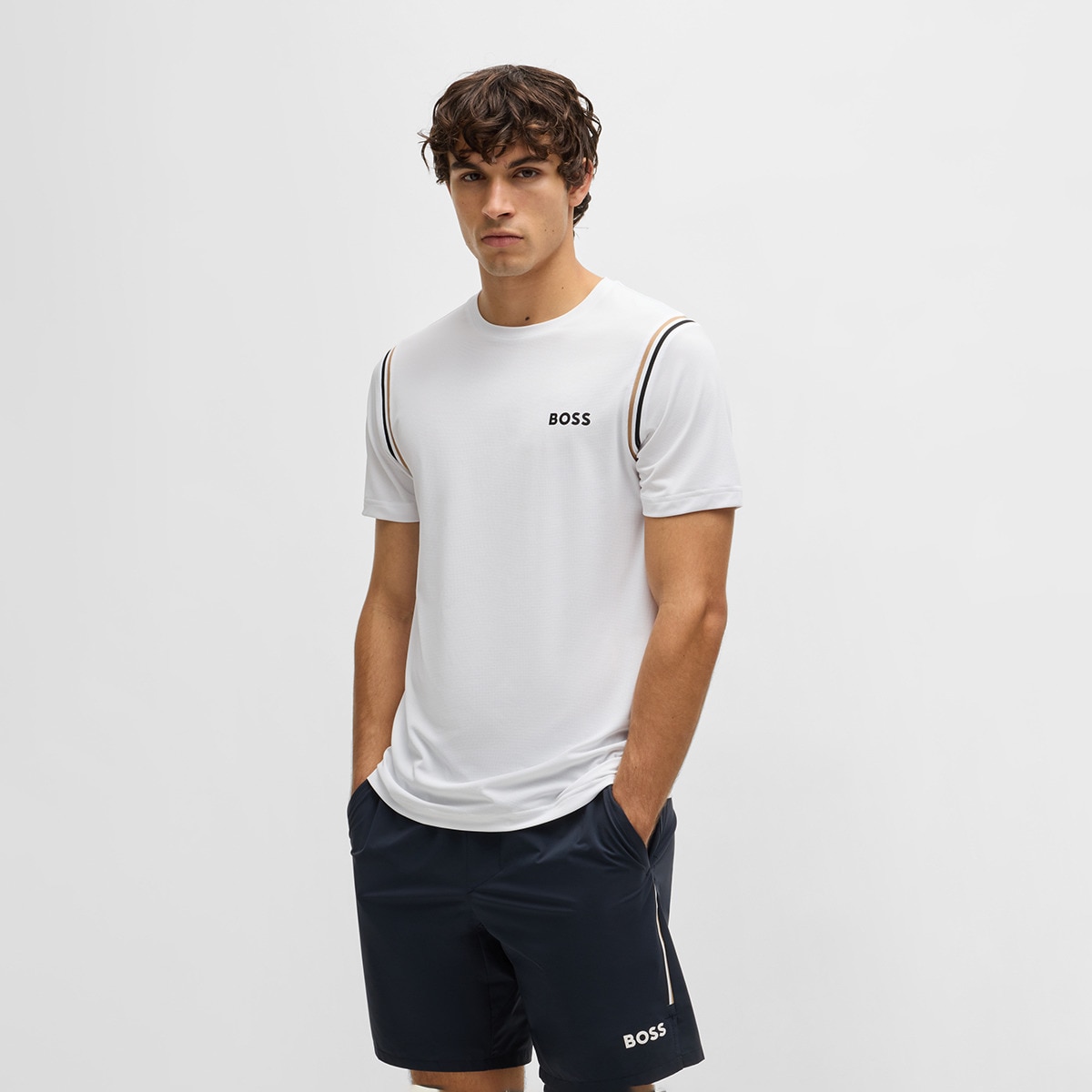 T-shirt de Manga Curta de Ténis de Homem Branco-1