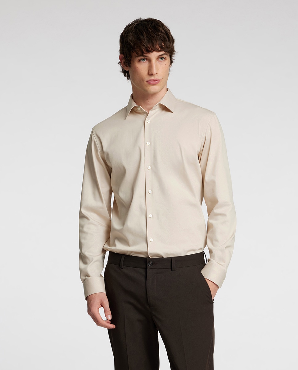 Camisa Slim Fit Cinzento-1