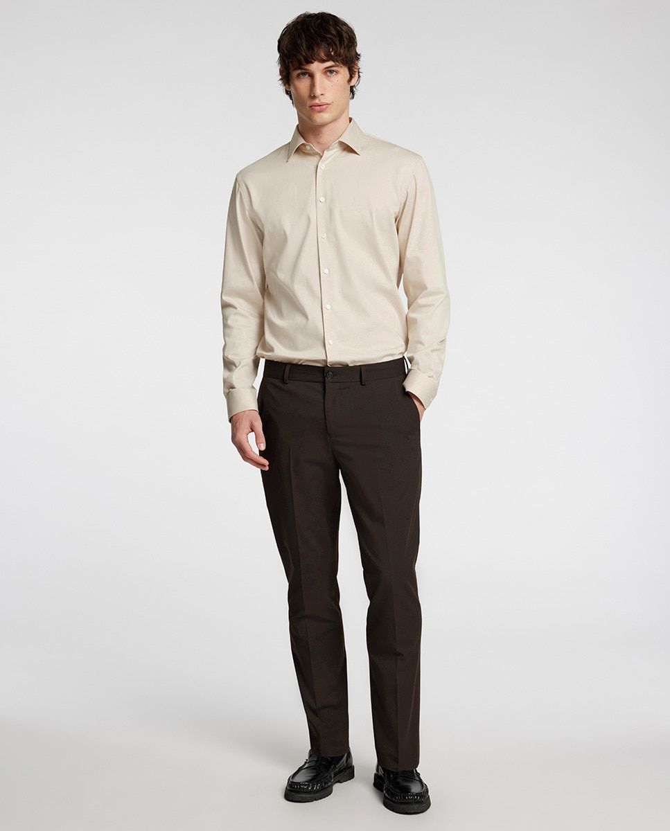Camisa Slim Fit Cinzento-6