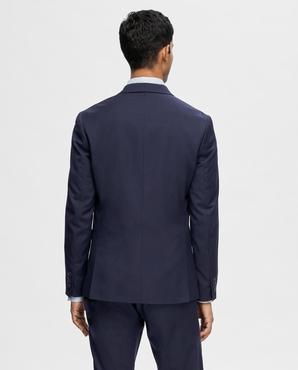 Casaco de Fato Slim Fit Azul-marinho-2