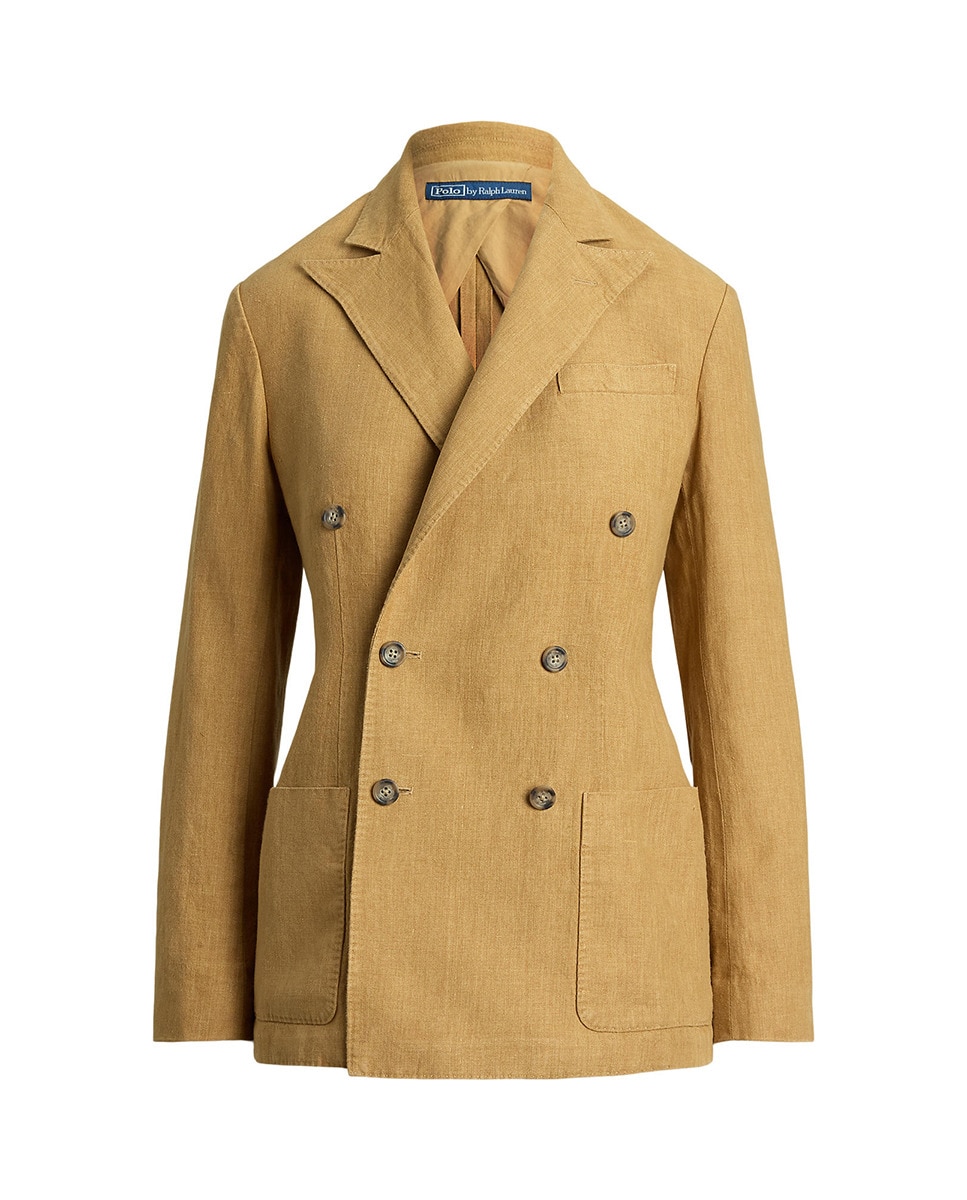 Blazer de Linho com Abotoadura Dupla Camel-6