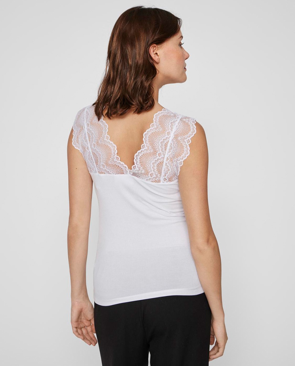Top com Detalhe de Renda Branco-6