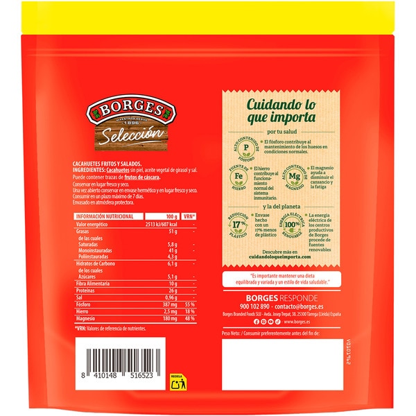 cacahuetes fritos y saldados ahora más crujientes bolsa 300 g