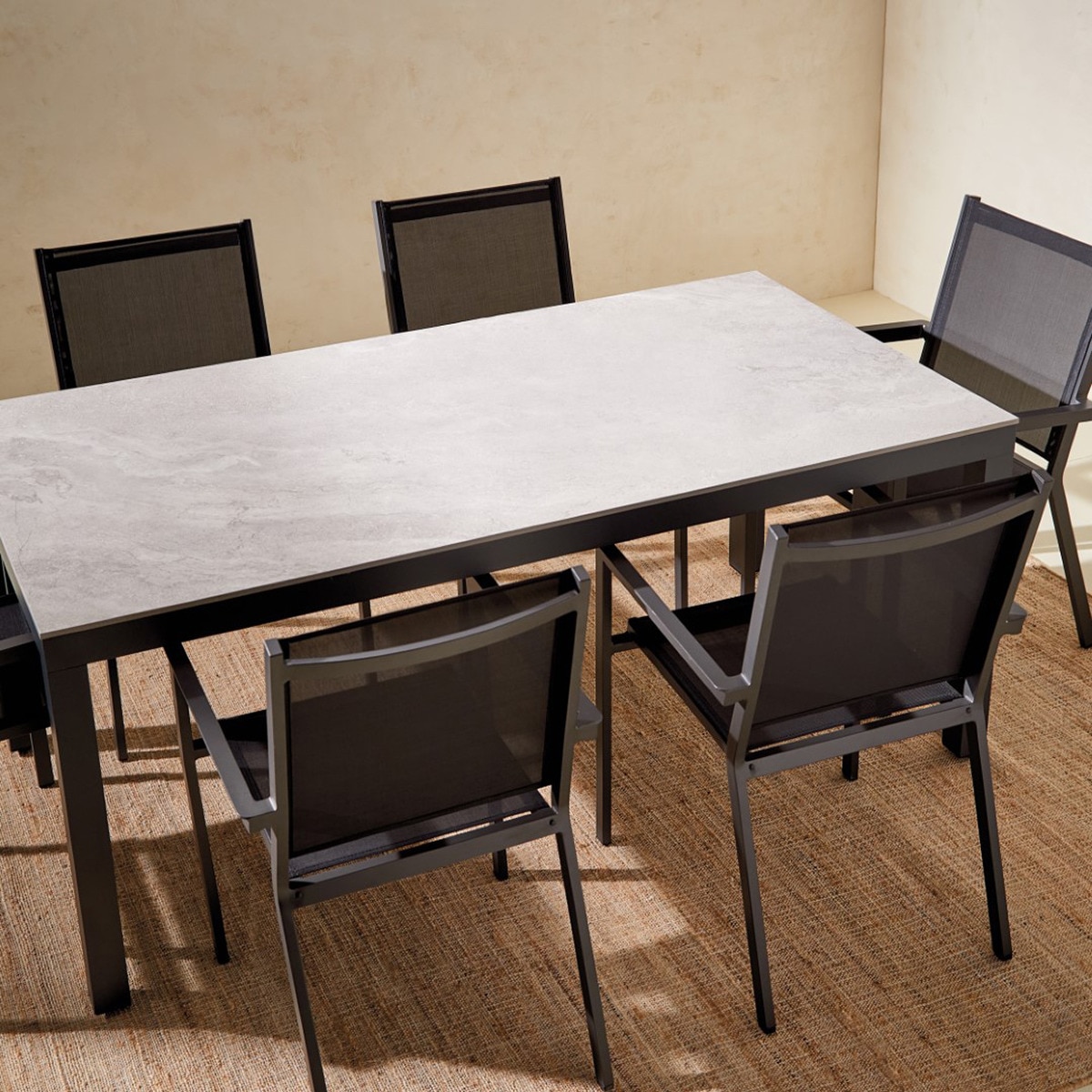 Mesa de Refeições de Jardim Retangular de Cerâmica Eternal Antracite/Antracite-6