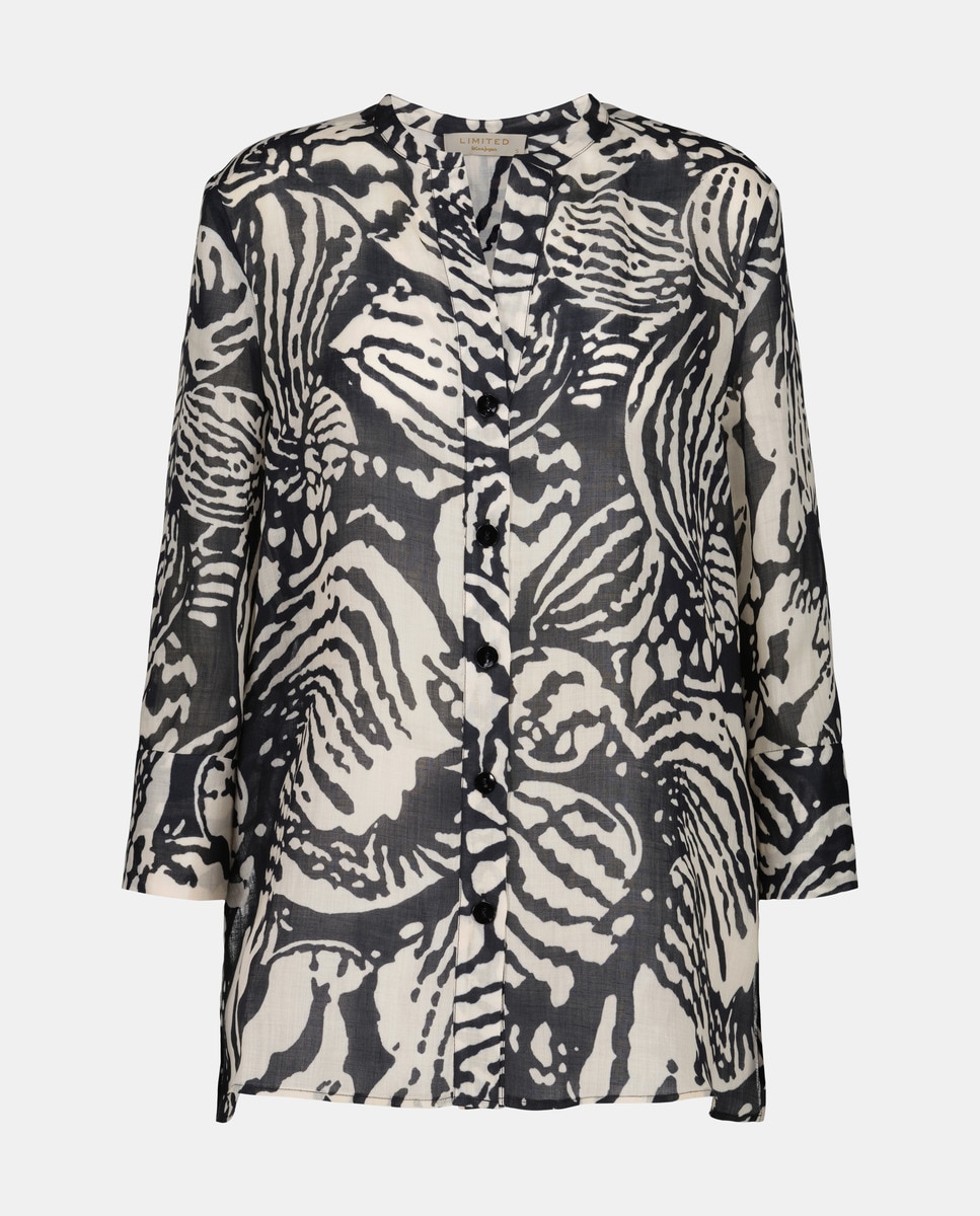 Blusa Oversize Estampada Preto-4