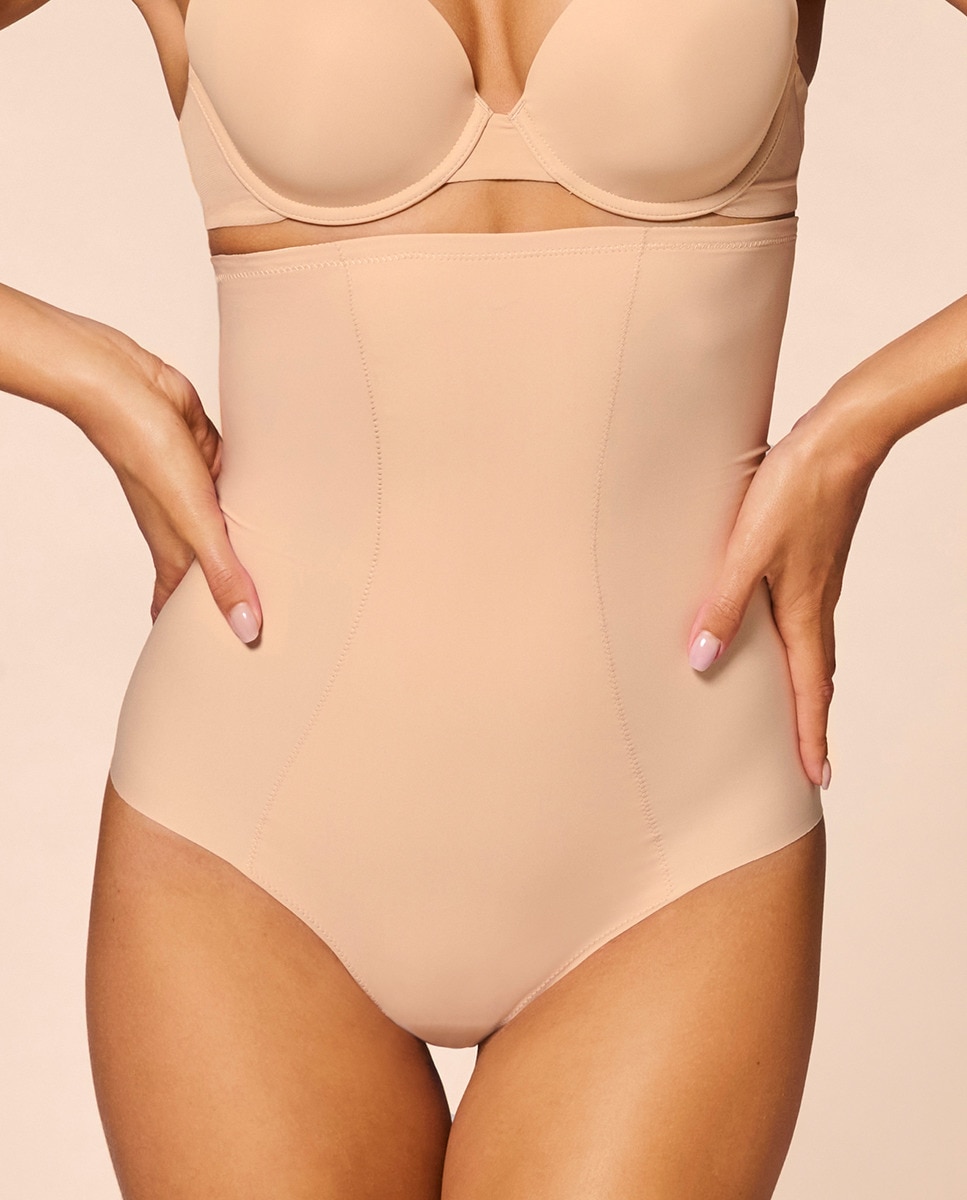 Cueca de Cintura Subida Retro Nude-1