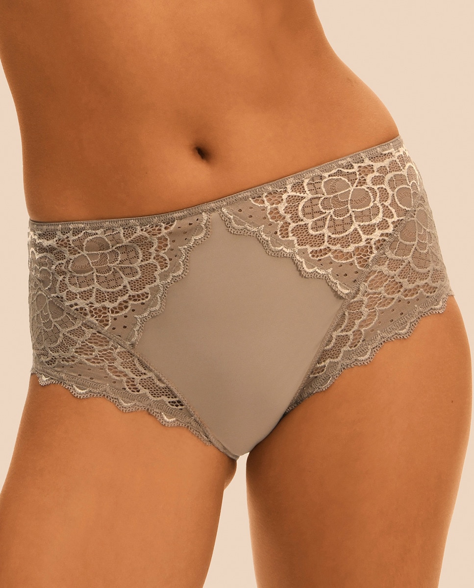 Cueca de Cintura Subida Wish Castanho-claro-1
