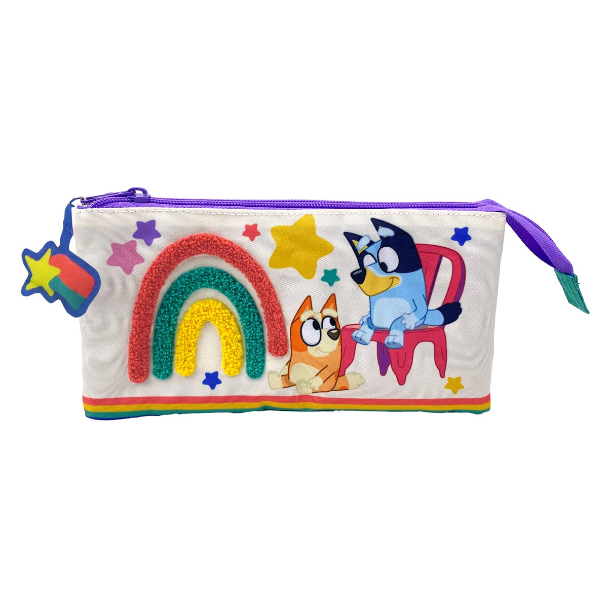 Imagen 0 de Portatodo triple con cinco compartimentos Bluey Rainbow  CyP Brands multicolor